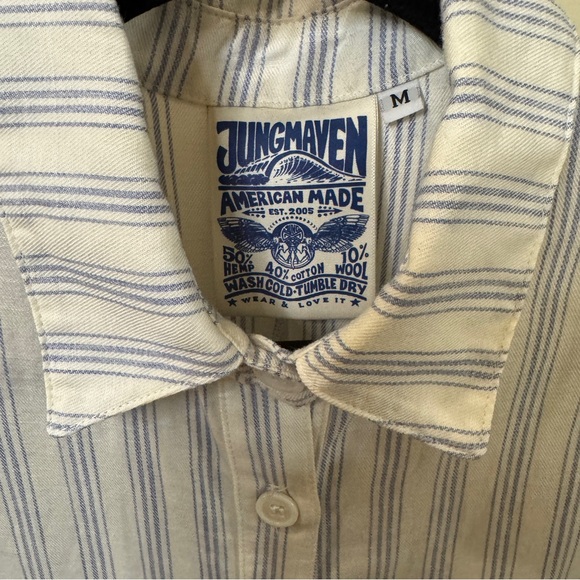 Jungmaven Luxe Stillwater Short Romper in Blue Stripe Medium - Picture 2 of 5